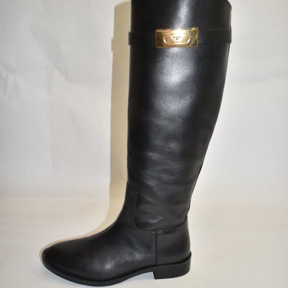 Tory Burch T-HARDWARE RIDING BOOT Black Size 6 M - Picture 5 of 9